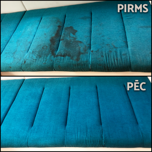 Pirms un Pēc Mīksto Mēbeļu Tīrīšanas, Pakalpojums, Zila Sēdvieta 3